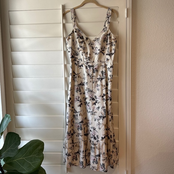 REBECCA TAYLOR NWT Sofia Sleeveless Lace Up Corset Midi Dress Floral Print 2 - Picture 3 of 7